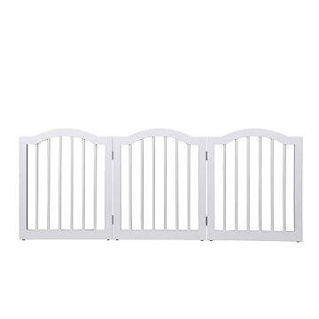 Arched Top Wooden Pet Gate | 3 Panel, 24" H Dog Barrier