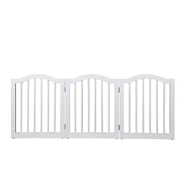 Arched Top Wooden Pet Gate | 3 Panel, 24" H Dog Barrier