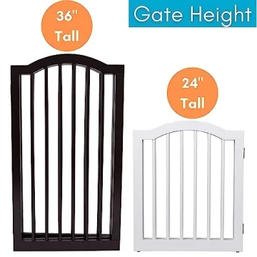 Arched Top Wooden Pet Gate | 3 Panel, 24" H Dog Barrier