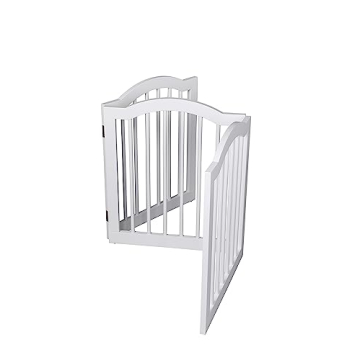 Arched Top Wooden Pet Gate | 3 Panel, 24" H Dog Barrier