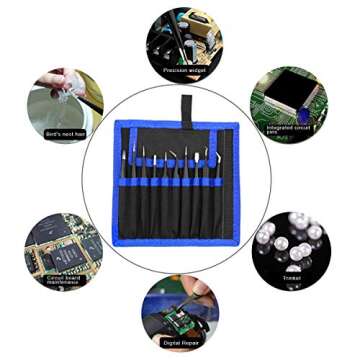 XOOL Precision Tweezers Set – Premium 10 Pcs Kit