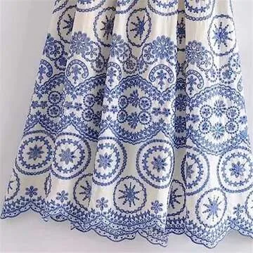 TAMYID Women's Backless Embroidery Dress - Elegant & Comfy