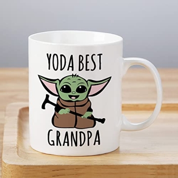LOZACHE Baby Yoda Gifts for Grandpa, Best Grandpa Ever Coffee Mug for Men Grandfather To Be First Ti...