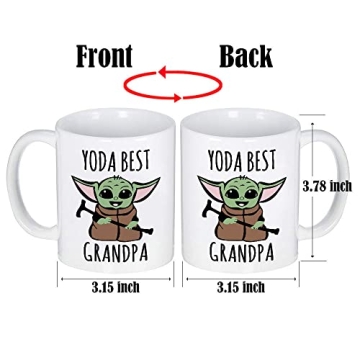 LOZACHE Baby Yoda Gifts for Grandpa, Best Grandpa Ever Coffee Mug for Men Grandfather To Be First Time Fathers Birthday Christmas Day Gift Present from Granddaughter Grandchildren (Yodas Grandpa)