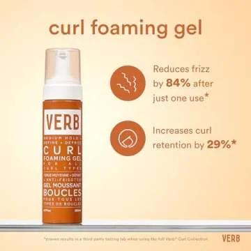 VERB Curl Foaming Gel – Frizz Control Mousse for Curl Definition – Curl Enhancing Hair Product for Medium Hold – Locking Gel for Waves, Soft Curls and Coils, 6.7 fl oz
