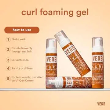 VERB Curl Foaming Gel – Frizz Control Mousse for Curl Definition – Curl Enhancing Hair Product for Medium Hold – Locking Gel for Waves, Soft Curls and Coils, 6.7 fl oz