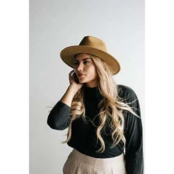 Gigi Pip Wes Fedora Hat for Women - 100% Wool Mustard