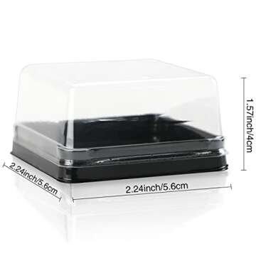 Pralb 100 Set of Clear Mini Cupcake Boxes for Weddings & Birthdays