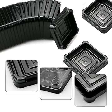 Pralb 100 Clear Plastic Mini Cupcake Boxes for Parties