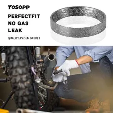 YOSOPP Cone Exhaust Gasket for Harley, Made of Graphite & Steel Mesh - Fits 1984-later Most Harley Davidson Bikes: Touring, Sportster, Dyna, Softail (1 Pair 2pcs)