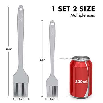 HOTEC Basting Brushes Silicone Heat Resistant Pastry Brushes Spread Oil Butter Sauce Marinades for B...