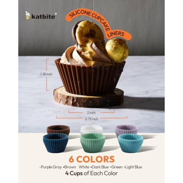 Silicone Cupcake Baking Cups Non-Stick Reusable 24 Pack