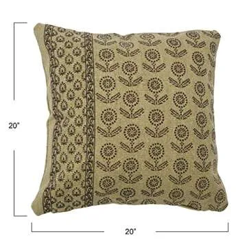 Creative Co-Op 20" Floral Fields Pillow Cover - Durable Style