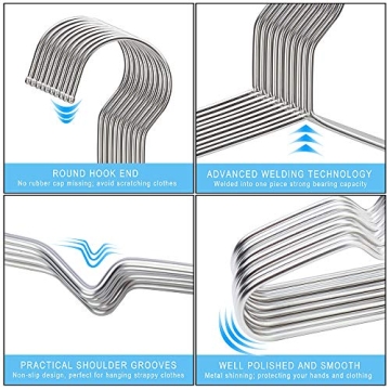 Seropy Stainless Steel Clothes Hangers 40 Pack Space Saving