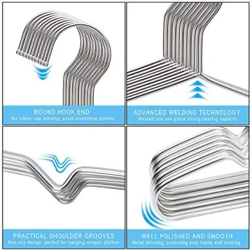 Seropy Stainless Steel Clothes Hangers 40 Pack Space Saving