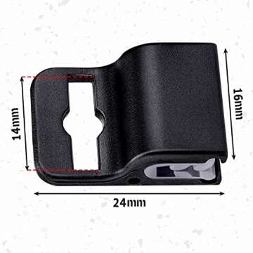 Eaasty Black Gripper Card Holder Clamps Black Swipe Plastic ID Card Secure Badge Holder for Standard...