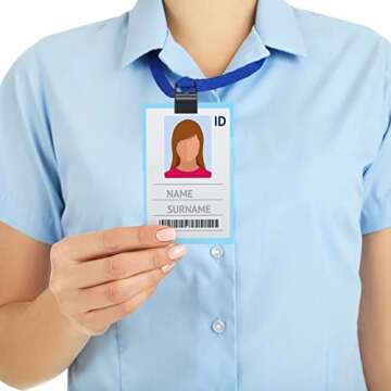 Eaasty Black Gripper Card Holder Clamps Black Swipe Plastic ID Card Secure Badge Holder for Standard Thickness ID Badge, CAC, Chip or Swipe(40 Pcs)