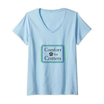 Women's Comfort for Critters Pet Lover V-Neck T-Shirt - Support Animal Shelters