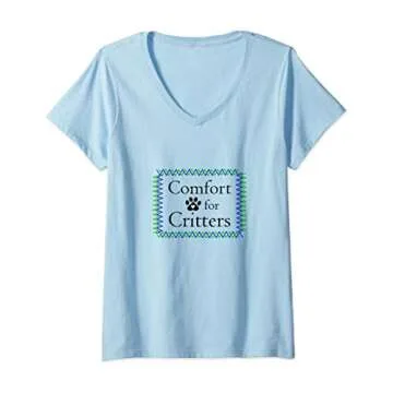 Women's Comfort for Critters Pet Lover V-Neck T-Shirt - Support Animal Shelters
