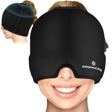 Gel Ice Migraine Headache Relief Cap, Adjustable Headache Cap Migraine with Drawstring Fits All Head...