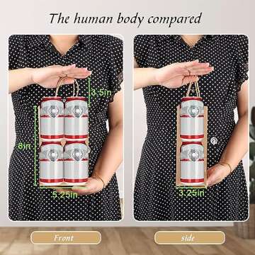 bagmad 50 Pack 5.25x3.25x8 inch Plain Brown Small Gift Paper Bags with Handles Bulk, Kraft Paper Bag...