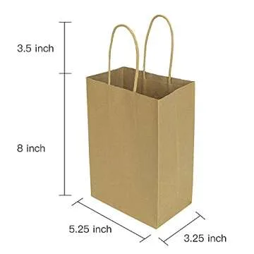 bagmad 50 Pack Kraft Paper Gift Bags - Eco-Friendly Solution