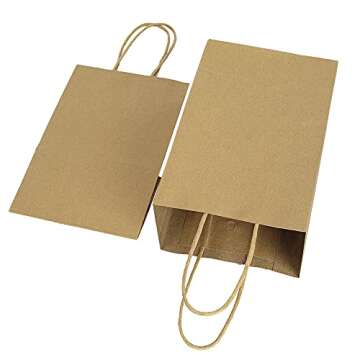bagmad 50 Pack Kraft Paper Gift Bags - Eco-Friendly Solution