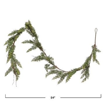 Creative Co-Op 72" Faux Cedar Garland for Festive Decor