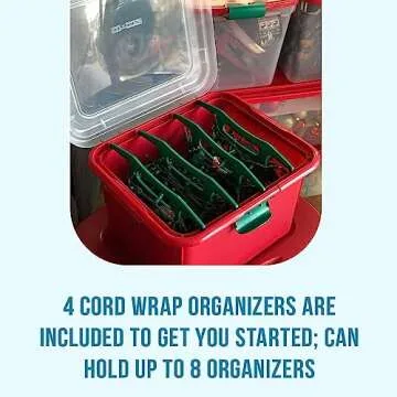HOMZ Holiday Light Storage Containers - Organize Festive Lights