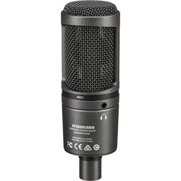 Audio-Technica AT2020USB+ Cardioid Condenser USB Microphone + Pop Filter + Samson Headphone & Clean Cloth