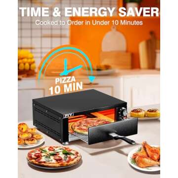 PYY Electric Pizza Oven Indoor Countertop Pizza Oven Commercial Pizza Maker Machine for Home with Ti...