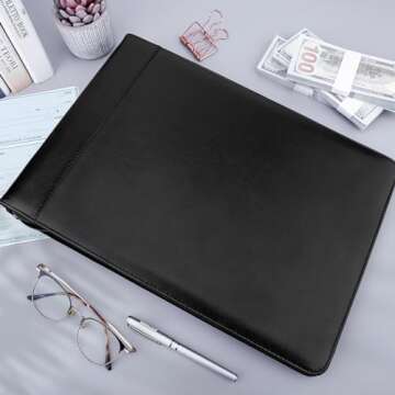 Antner Professional Check Binder - Elegant PU Leather 600 Check Capacity