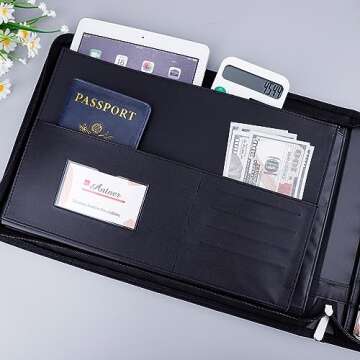 Antner Professional Check Binder - Elegant PU Leather 600 Check Capacity