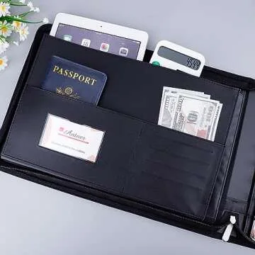 Antner Professional Check Binder - Elegant PU Leather 600 Check Capacity