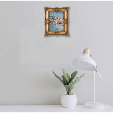 8×10 Vintage Picture Frame, Ornate Bronze Photo Frames with Mat Antique Gold Picture Frames with Glass Front for Tabletop Wall Hanging (8×10 inch, Bronze Gold)