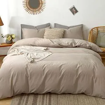 MooMee 100% Cotton Duvet Cover Set - Breathable Comfort