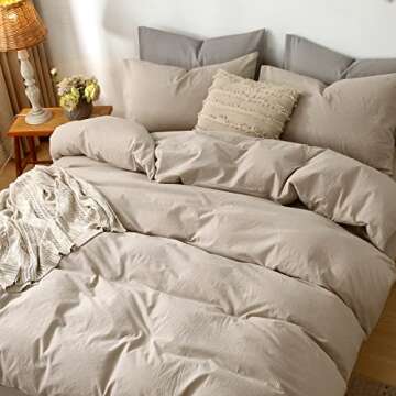 MooMee 100% Cotton Duvet Cover Set - Breathable Comfort