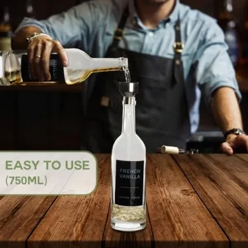 MSTCMZP 4 Piece Glass Coffee Syrup Dispenser Set