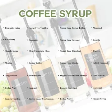 MSTCMZP 4 Piece Glass Coffee Syrup Dispenser Set