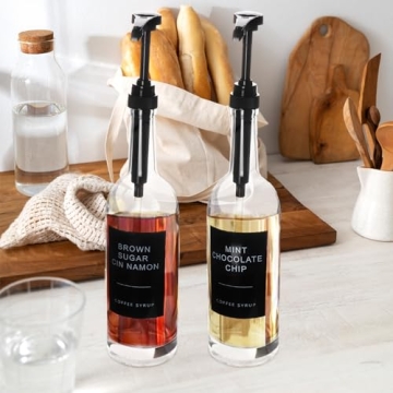 MSTCMZP 4 Piece Glass Coffee Syrup Dispenser Set