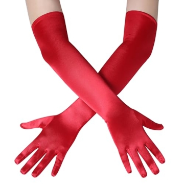 Elegant BABEYOND Long Satin Gloves for Parties and Costumes