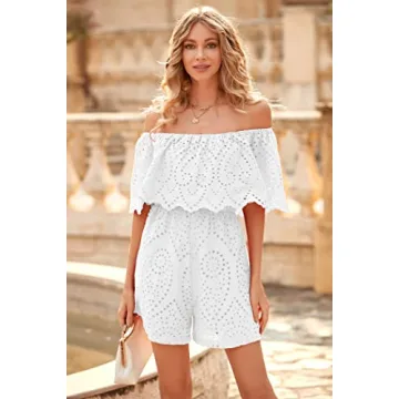 PRETTYGARDEN Women's Embroidered Summer Romper
