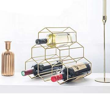 PENGKE Freestanding Wine Rack for 6 Bottles Storage