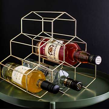 PENGKE Freestanding Wine Rack for 6 Bottles Storage
