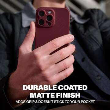 Latercase | Compatible with iPhone 15 Pro Max | iPhone 15 Pro Max Case | Crimson | Durable Thin Phon...