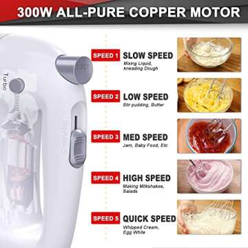 Lord Eagle 300W Hand Mixer with 5 Speed and Storage Case
