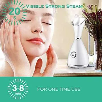 Facial Steamers,Lumcrissy Nano Ionic Face Steamer for Home Facial Warm Mist Humidifier Steamer for Face,Unclogs Pores Clear Blackheads & Deep Cleaning Acne Humidifier, Ideal Gift