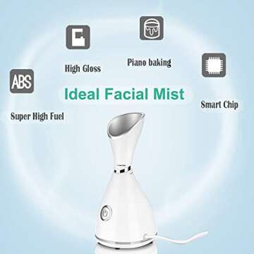 Facial Steamers,Lumcrissy Nano Ionic Face Steamer for Home Facial Warm Mist Humidifier Steamer for Face,Unclogs Pores Clear Blackheads & Deep Cleaning Acne Humidifier, Ideal Gift