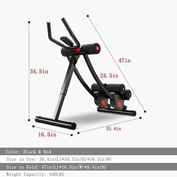 Fitlaya Fitness ab machine, ab workout equipment for home gym, Height Adjustable ab trainer, foldabl...