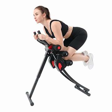 Fitlaya Fitness ab machine, ab workout equipment for home gym, Height Adjustable ab trainer, foldable fitness equipment.